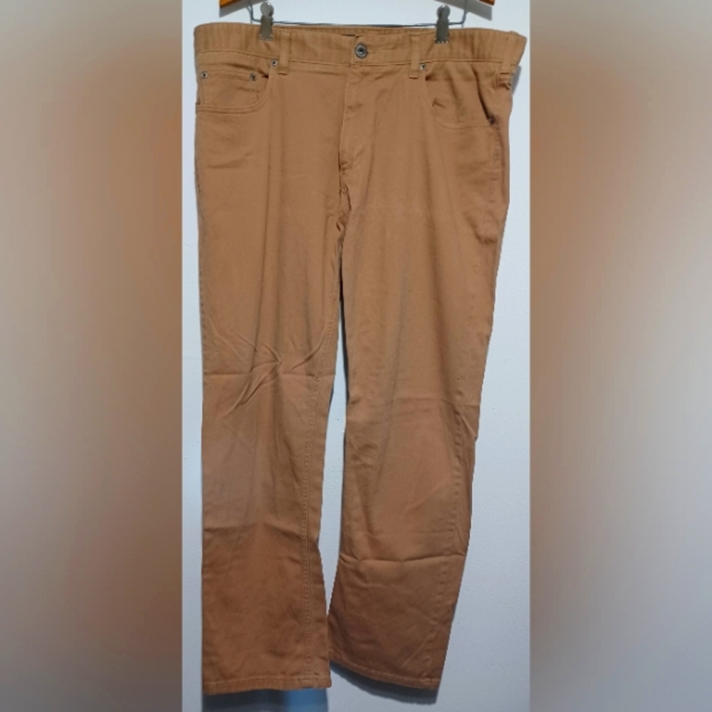 Iron Co. Men's 36x30 Dress Pants in Dark Tan with Fancy Red Liner New
